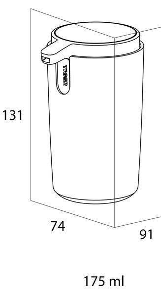 Tiger Carv dávkovač mýdla 175 ml černá 800253