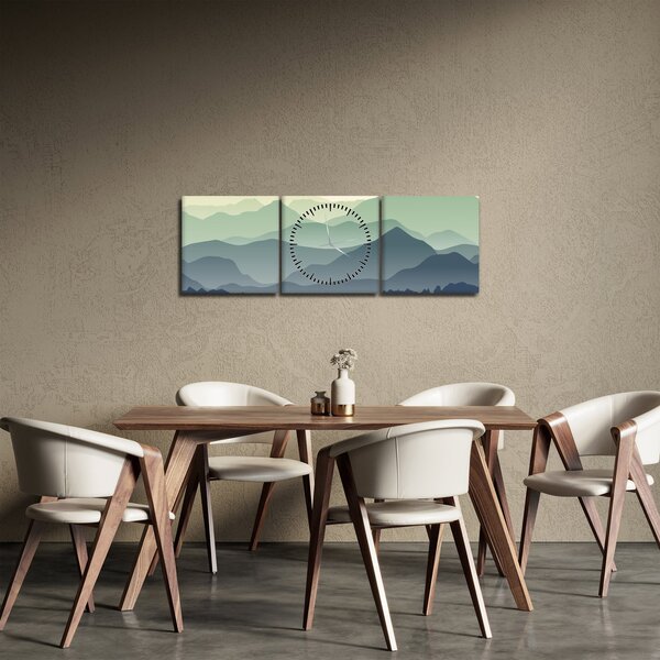 Obraz - Forest Mountain (s hodinami) (90x30 cm)