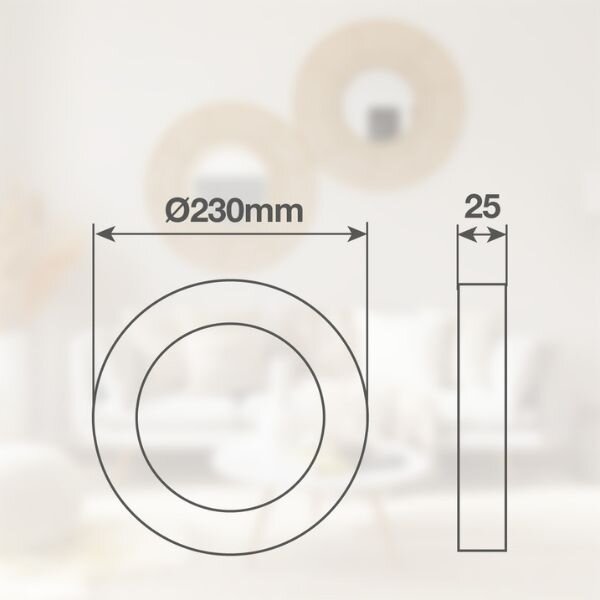 Prémiové led stropní svítidlo Belair stmívatelné 23cm 18W 1260lm CCT, IP44, 3 roky záruka