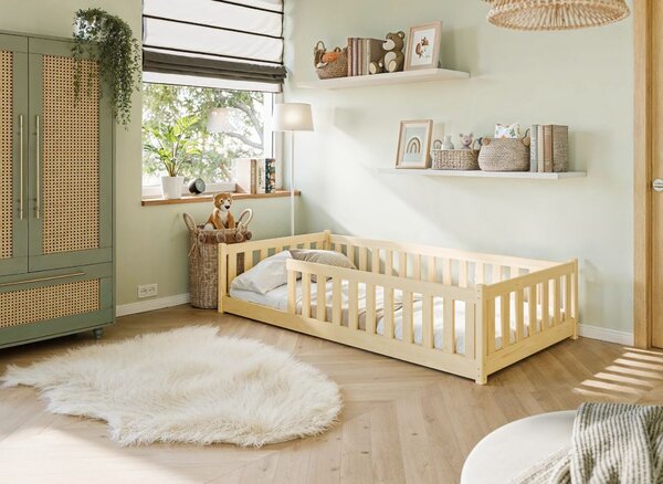 Dětská Montessori postel z masivu borovice BETTY - 200x90 cm - PŘÍRODNÍ