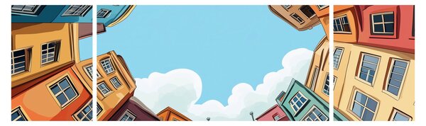 Obraz - Mezi domy (170x50 cm)