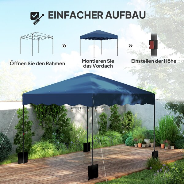 Pavilon Outsunny cca 3x3m, voděodolný stabilní zimní skládací stan s UV ochranou 50+, skladný párty stan s transportní taškou, zahradní pavilion pro k