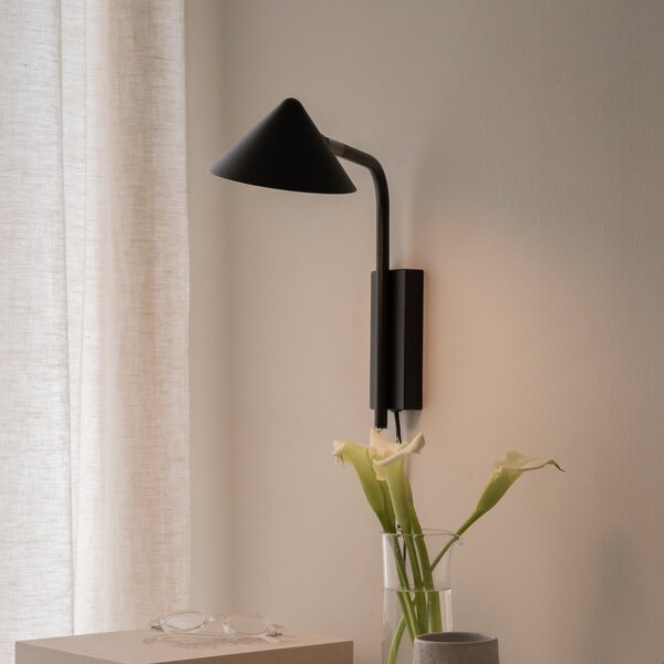 Nástěnná Svítidla Watt & Veke, Kuro, stmívatelné, Černá, Obývací pokoj, Kov, Design