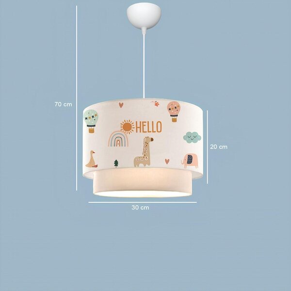 Dětské stropní svítidlo Menenko 2 (vícebarevné + krémová)
