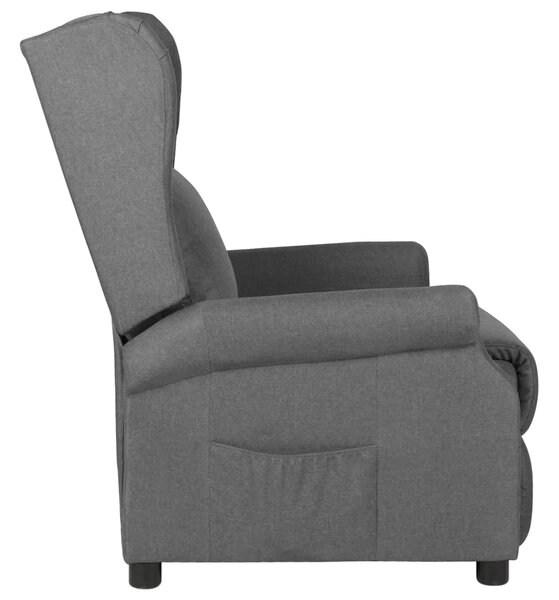 Polohovací křeslo světle šedé textil 340949