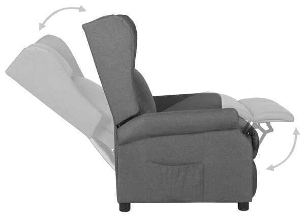 Polohovací křeslo světle šedé textil 340949