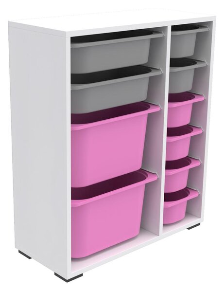 Organizér na hračky Dremonka 10 (bílá + šedá + růžová)