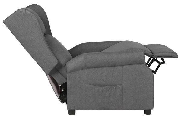 Polohovací křeslo světle šedé textil 340949