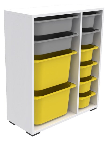 Organizér na hračky Dremonka 10 (bílá + šedá + žlutá)