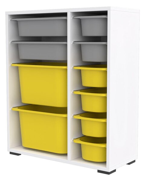 Organizér na hračky Dremonka 10 (bílá + šedá + žlutá)