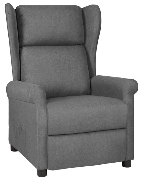 Polohovací křeslo světle šedé textil 340949