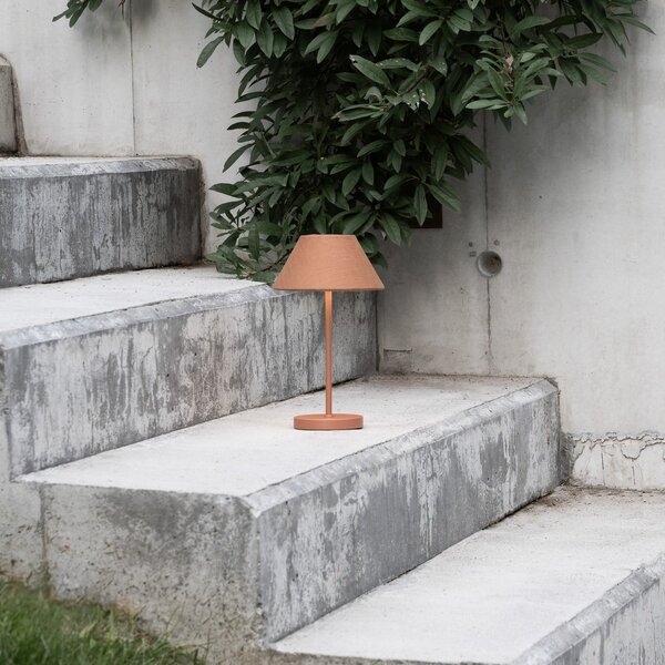 Stolní lampa Watt & Veke, Teya, stmívatelné, Hnědá / Rezavá, Obývací pokoj, Kov, Design