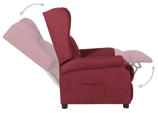 Polohovací křeslo vínové textil 340952