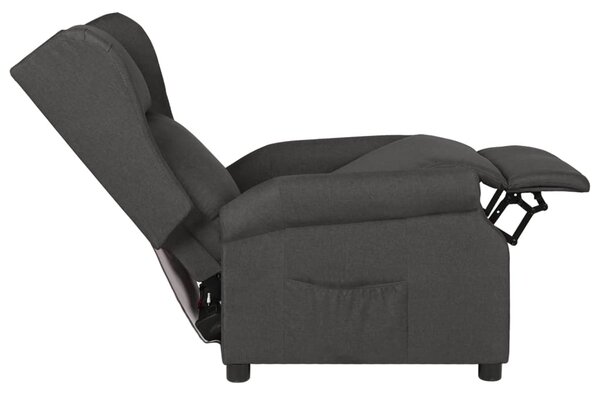 Polohovací křeslo tmavě šedé textil 340950