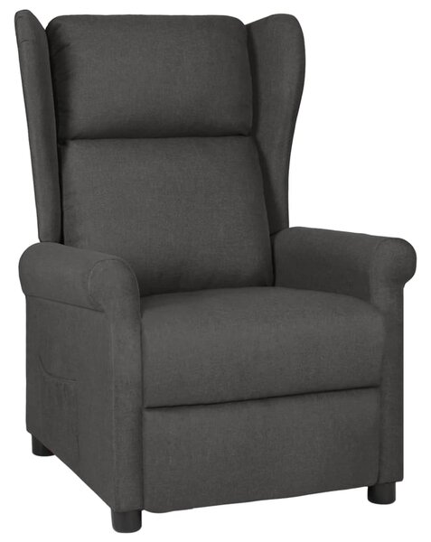 Polohovací křeslo tmavě šedé textil 340950