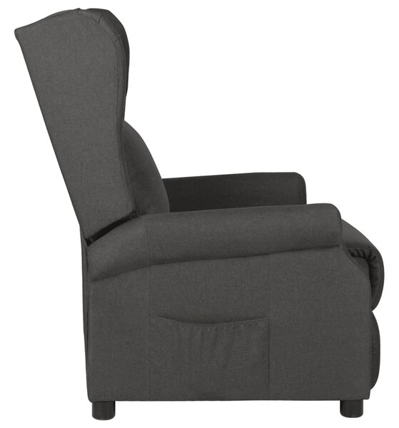 Polohovací křeslo tmavě šedé textil 340950