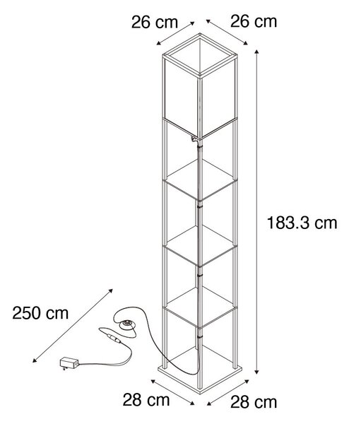 Designová stojací lampa černá a bílá včetně LED - Nea