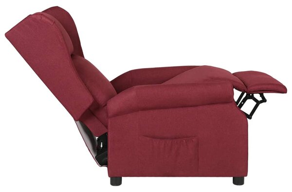 Polohovací křeslo vínové textil 340952