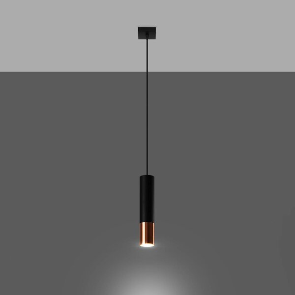 Závěsná lampa Euluna Thalassa 1fl GU10 černá/měděná