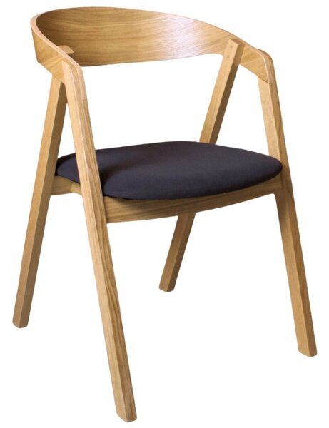 FormWood Dubové křeslo Henry s černým sedákem