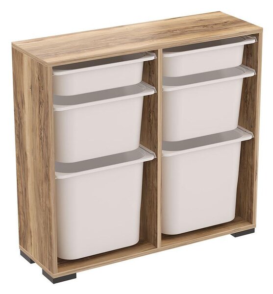 Organizér na hračky Dremonka 5 (ořech + bílá)