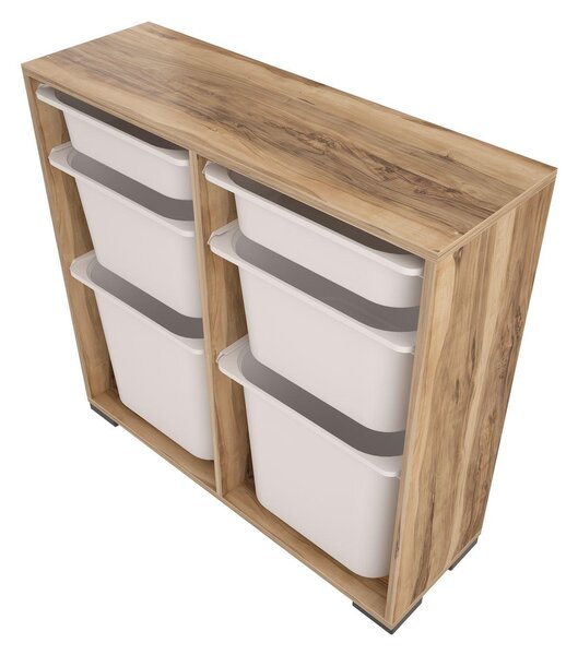 Organizér na hračky Dremonka 5 (ořech + bílá)