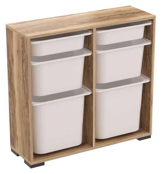 Organizér na hračky Dremonka 5 (ořech + bílá)