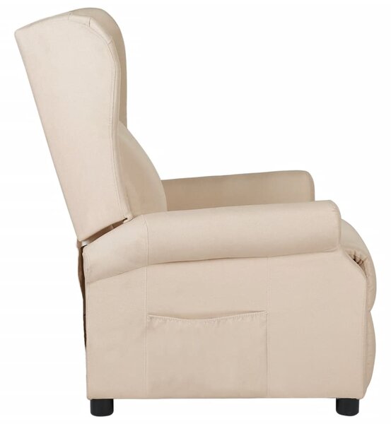 Polohovací křeslo krémové textil 340958