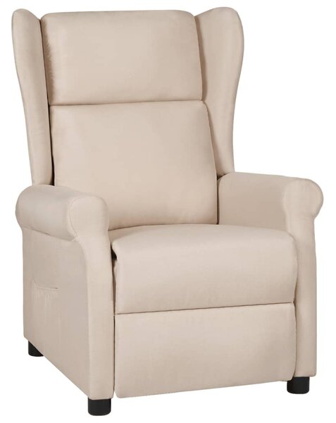 Polohovací křeslo krémové textil 340958