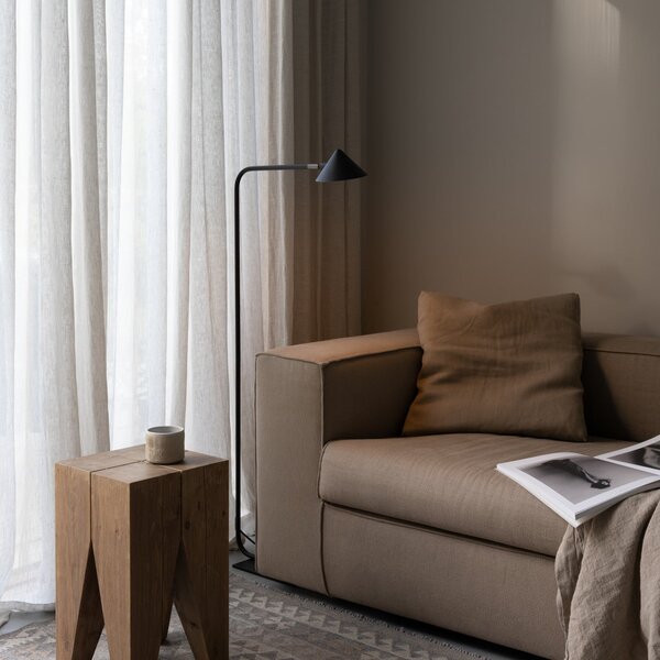 Stojací Lampa Watt & Veke, Kuro, stmívatelné, Černá, Obývací pokoj, Kov, Design