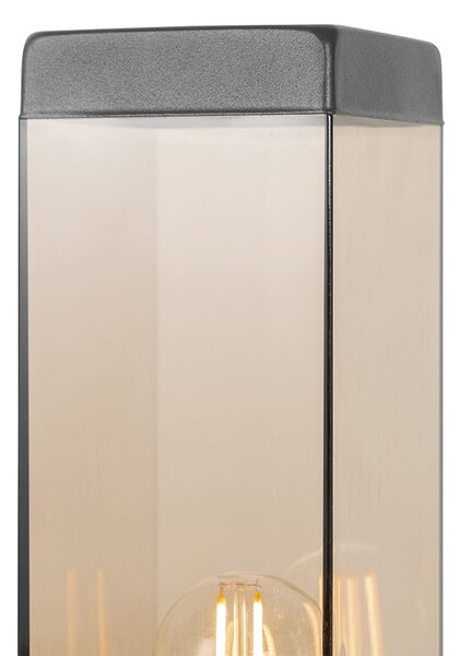 Moderní venkovní stojací lampa tmavě šedá s kouřem 80 cm - Malios