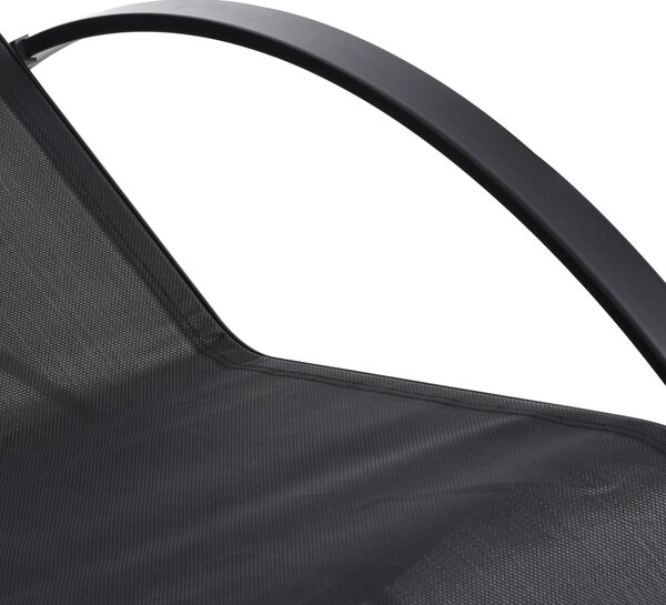 Outsunny Sada Zahradních Lehátků Metal Mesh 3-dílná Sada Lehátka se Servírovacím Stolkem Zahradní Nábytek se 2 Lehátky a 1 Bočním Stolkem Skupina Seda