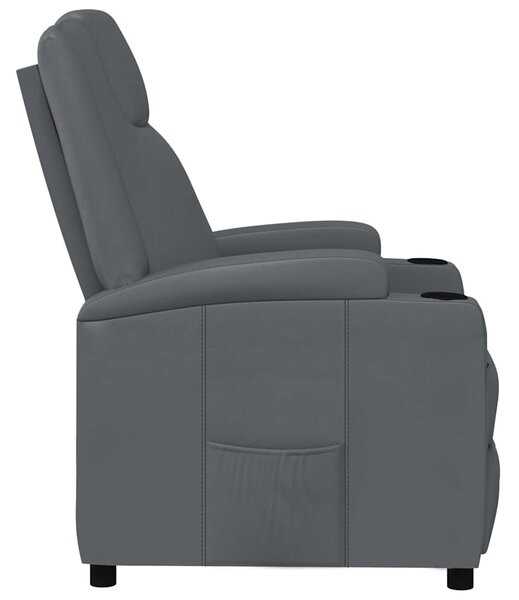 Polohovací křeslo šedé umělá kůže 340962