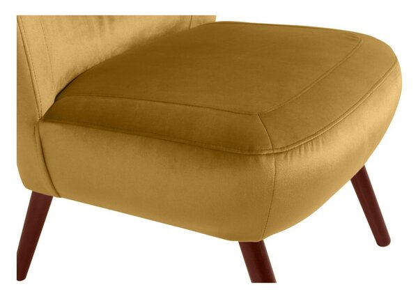 Žluté křeslo Max Winzer Sari Velvet