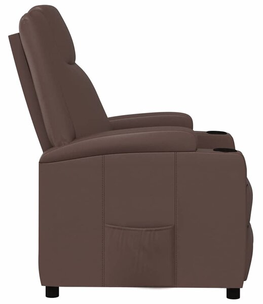 Polohovací křeslo hnědé umělá kůže 340961