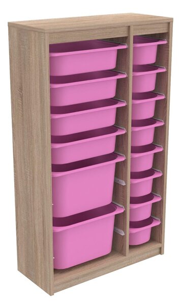 Organizér na hračky Dremonka 6 (dub sonoma + růžová)