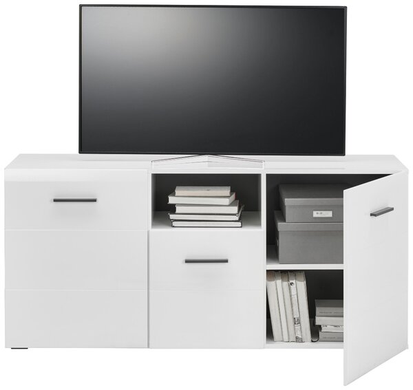 KOMODA POD TELEVIZI, antracitová, bílá, 140/64/42 cm Hom`in - TV stolky & komody pod TV