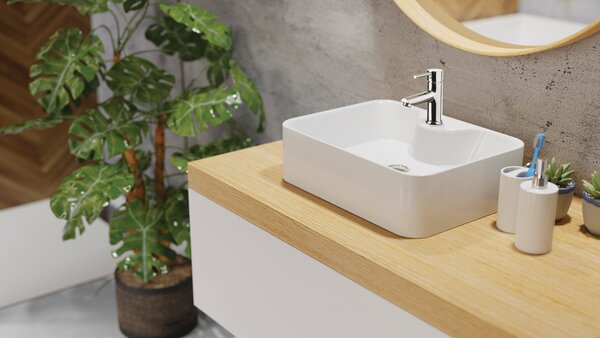 Invena Patras umyvadlo 49x38 cm obdélníkový na pult bílá CE-46-001