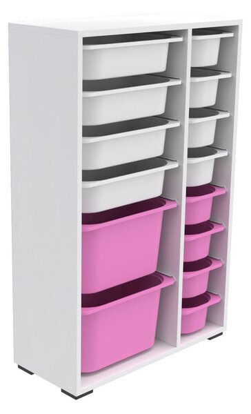 Organizér na hračky Dremonka 7 (bílá + růžová)