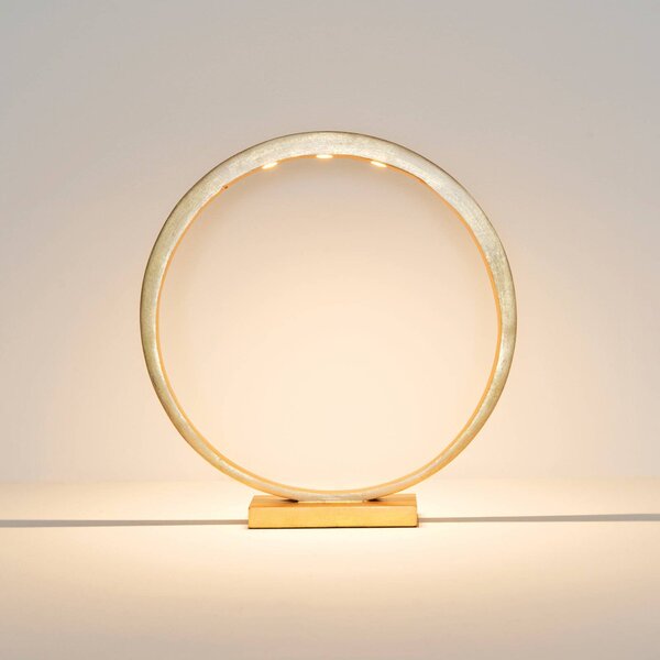 LED stolní lampa Asterisco kruhová zlatá stmívač