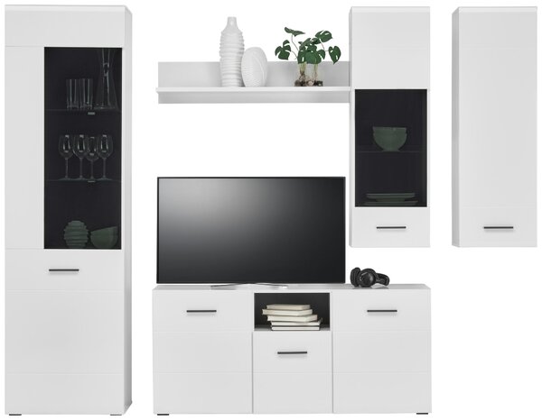 KOMODA POD TELEVIZI, antracitová, bílá, 140/64/42 cm Hom`in - TV stolky & komody pod TV