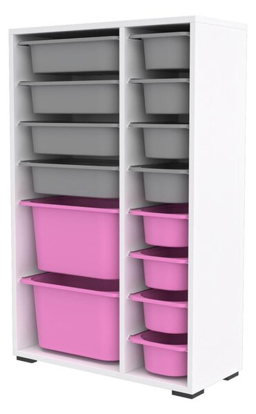 Organizér na hračky Dremonka 7 (bílá + šedá + růžová)