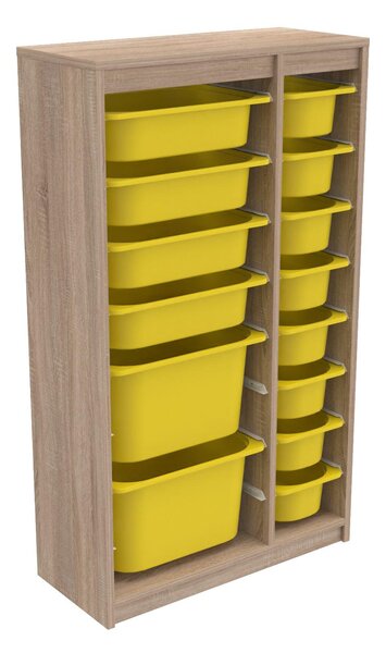 Organizér na hračky Dremonka 6 (dub sonoma + žlutá)
