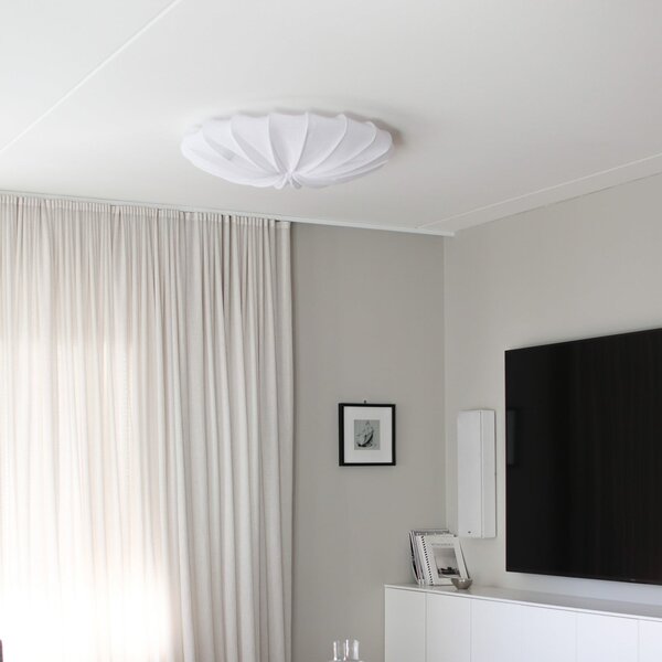 Stropní Lampa Watt & Veke, Anna, stmívatelné, Bílá, Obývací pokoj, Tkanina / Textil, Design