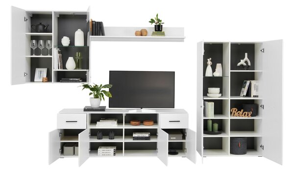 KOMODA POD TELEVIZI, antracitová, bílá, 180/63,7/41,6 cm Hom`in - TV stolky & komody pod TV