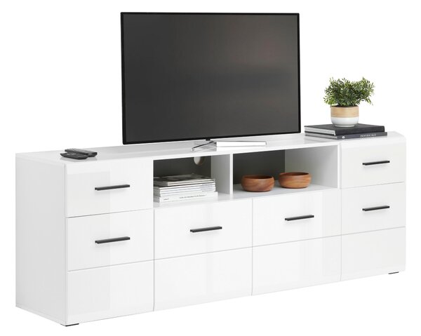 KOMODA POD TELEVIZI, antracitová, bílá, 180/63,7/41,6 cm Hom`in - TV stolky & komody pod TV