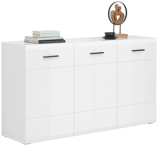 ŠIROKÁ KOMODA, antracitová, bílá, 150/84,6/42 cm Hom`in - Široké komody