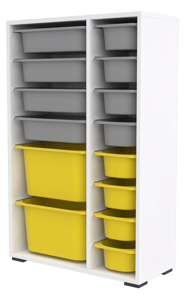Organizér na hračky Dremonka 7 (bílá + šedá + žlutá)