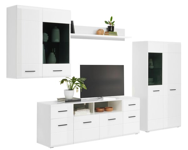 KOMODA POD TELEVIZI, antracitová, bílá, 180/63,7/41,6 cm Hom`in - TV stolky & komody pod TV