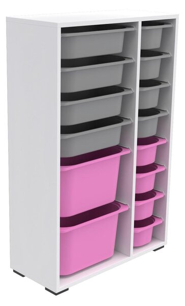 Organizér na hračky Dremonka 7 (bílá + šedá + růžová)